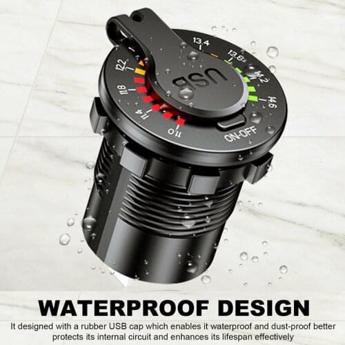 Universal Car Dual USB Cigarette Lighter Socket Fast Charging Charger with LED Voltmeter Display Power Outlet Adapters For Car