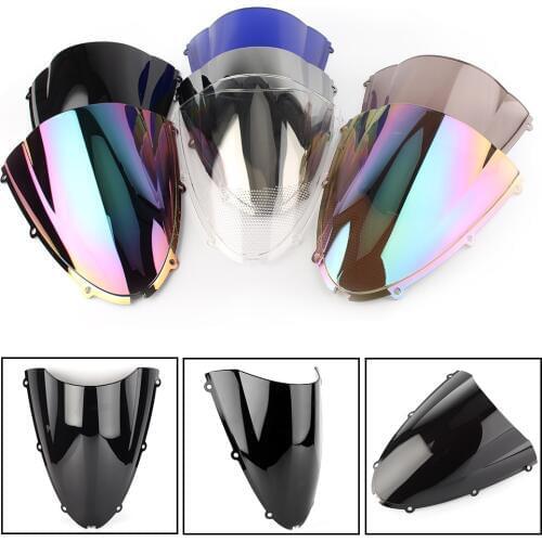 Motorcycle Windshield Windscreen Double Bubble For Kawasaki Ninja ZX6R 2005 2006 2007 2008 & ZX636 2005-2006