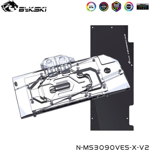 Bykski GPU Water Block For MSI Geforce RTX 3080/3090 VENTUS 3X 10G/24G OC, Full Cover Watercooler ,N-MS3090VES-X