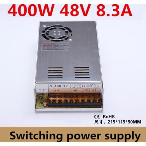 High quality 400W 48V 8.3A Switching power supply driver for CCTV camera LED Industry CNC INPUT110/220V ac dc adapter