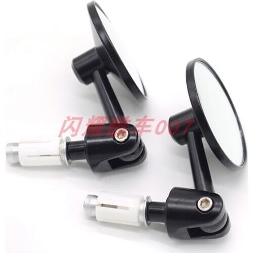 Retro Motorcycle Mirrors Circular Foldable Metal Modification Accessories Nondestructive Installation Universal Black