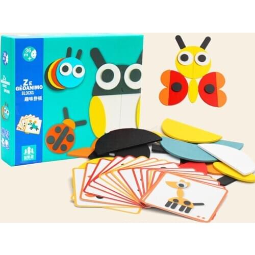 Animal Wooden Jigsaw Puzzle Board Set Colorful Baby Educational Wooden Toy for Children Learning Developing Toys