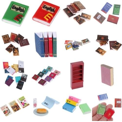 Multi Style 1/12 Dollhouse Miniature Mini Books Model Bookcase Bookshelf Furniture Accessories