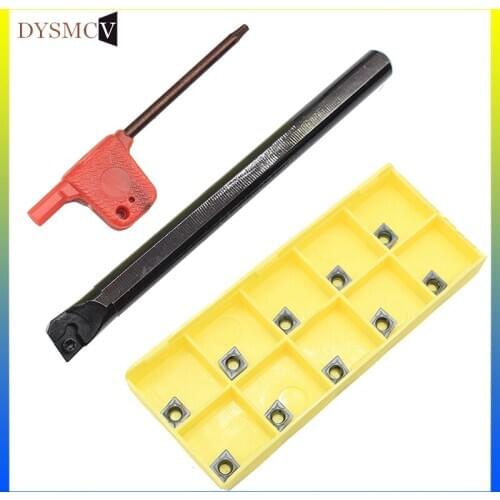 1pc S07K S08K S10K S12M-SCLCR06 tool holder + 10pcs CCMT060204 high-quality blade turning tool holder set