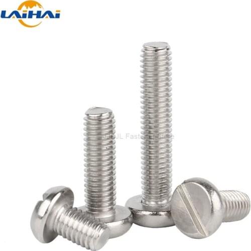 10/50pcs M3 M4 M5 M6 M8 304 A2-70 stainless steel GB65 Slotted Cap Head Slot Column Round Cheese Head Screw Bolt Length=4-100mm