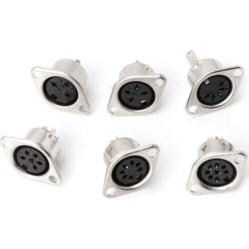 10PCS 3/4/5/6/7/8PIN Panel Mount Female Jack DIN Adapter MIDI Cable Connector