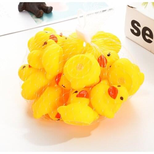 10pcs/lot Baby Bath Toys Squeaky Rubber Ducks Swimming Pool Water Toys For Toddler Float Squeaky Sound Bath Ducks