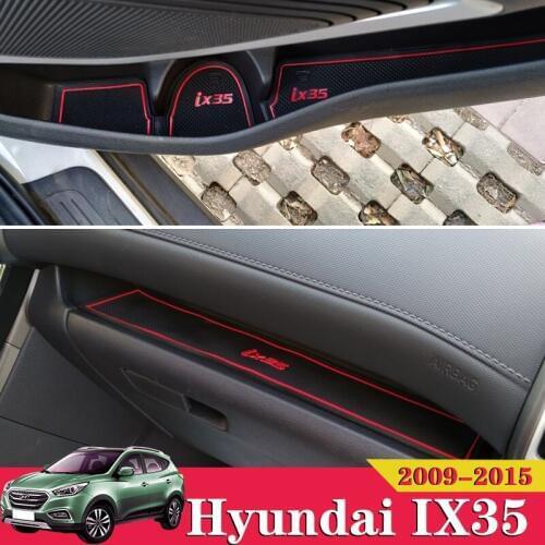 16X For Hyundai IX35 2009 2010 2011 Car Accessories Inner Gate Slot Pad Non-Slip Cup Mats Anti Slip Door Groove Mat Interior