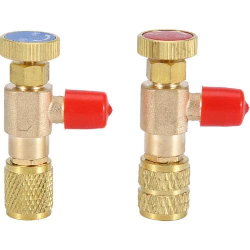 2pcs Liquid Safety Valve R410A R22 Air Conditioning Refrigerant 1/4 "Safety Adapter Household Appliances