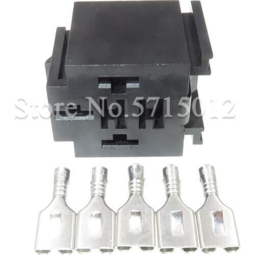 5 Hole Automotive Relay Base Connector Relay Sockets With Metal Pins