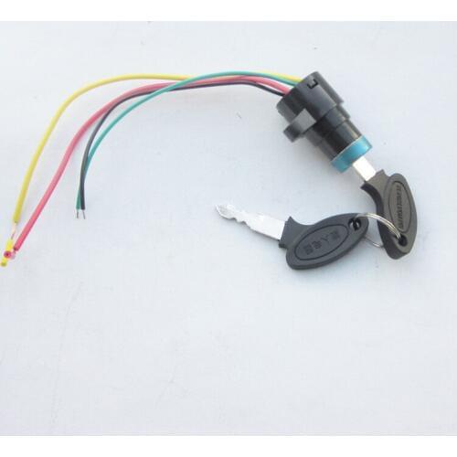 5Pcs/set Key Starter Switch Lgnition Key Switch Lock 4 Wire Electrical Scooter 3 Position