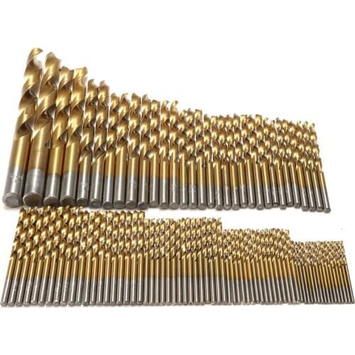 99pcs/set 1.5mm-10mm Titanium Coated HSS High Speed Steel Drills Bits Set Tool