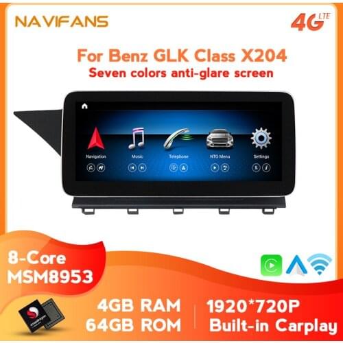 4+64G Android 10 Qualcomm System For Mercedes Benz GLK Class X204 2008 - 2015 Car Multimedia Radio Player Auto Carplay WIFI BT