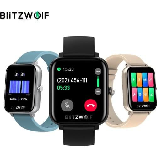 [bluetooth-compatible Call] BlitzWolf BW-GTC SmartWatch Heart Rate Monitor Watch Faces Weather Display Music Control For Men