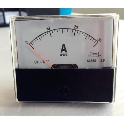 DH-670 DC 0-30A Analog Amp Panel ammeter pointer type current meter panel