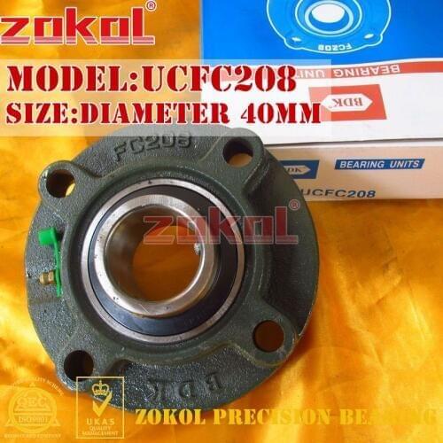 ZOKOL bearing Flange Cartridge Bearing Units UCFC208 TY90508Y Pillow Block Ball Bearing diameter 40mm