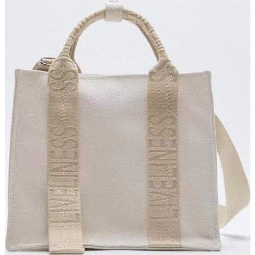 Canvas Women Totes 2021 New Fashion All Match Larger Capacity Letter One Shoulder Bags Ladies Designer Handbags Borse Da Donna