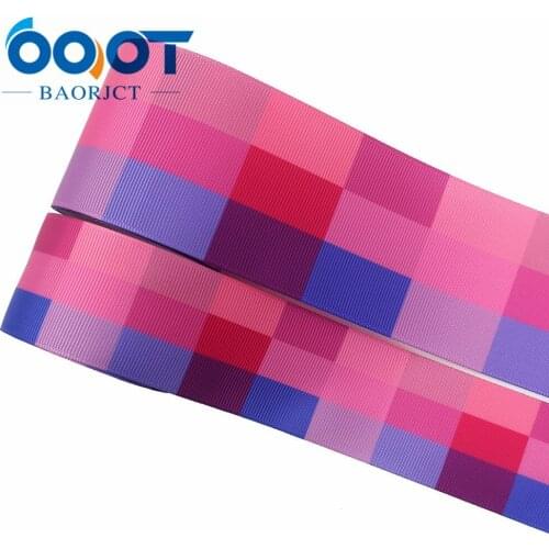 OOOT BAORJCT I-191128-2626,38/50mm 10yards geometric Thermal transfer Printed grosgrain Ribbons,Clothing DIY handmade materials