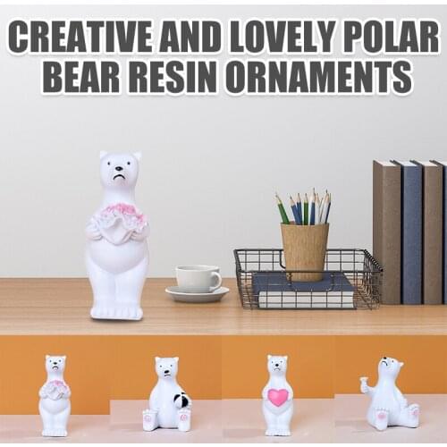 Cute Bear Resin Ornament Realistic Innovative Animal Figurines Bear Home Living Room Decor Gifts for Kids xqmg Figurines Miniatu