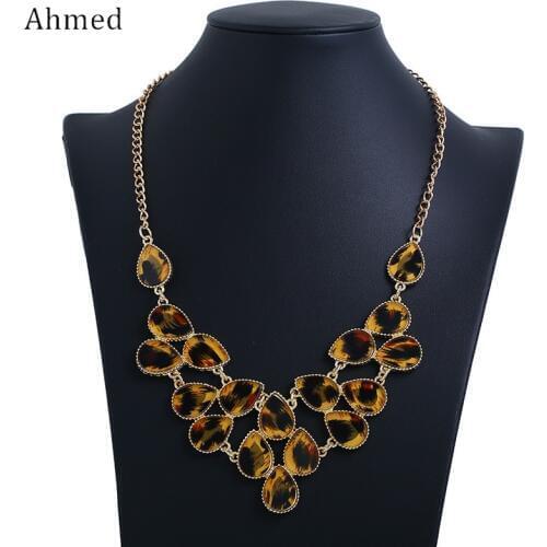 Ahmed Fashion Leopard Crystal Pendant Statement Necklace Charm 2018 New Women Necklace Pendant Jewelry Wholesale Gifts