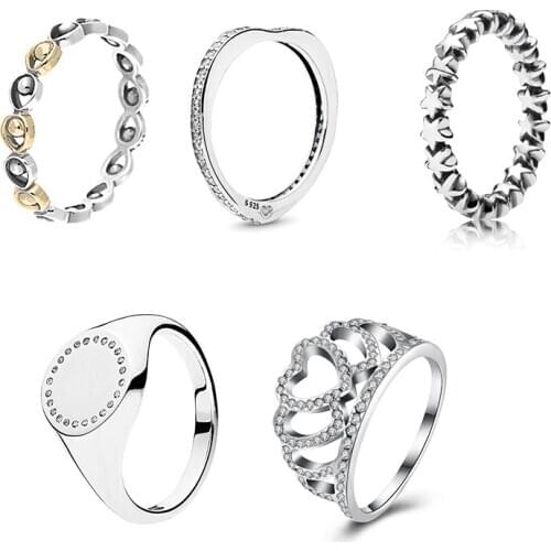 2020 New High-quality S925 Sterling Silver Love Bow, Round Engagement Ring, Best Gift for GirlfriendEngagement Birthday