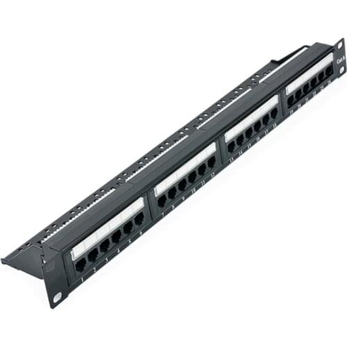 24 Ports Blank patch panel,Cat6 24 Port RJ45 Patch Panel UTP LAN Network Adapter Cable Connector Network Information Wiring Rack