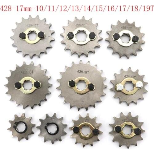 428 #17mm front engine sprocket 10 11 12 13 14 15 16 17 18 19t dirt pit bike atv quad go kart buggy scooter motorcycle