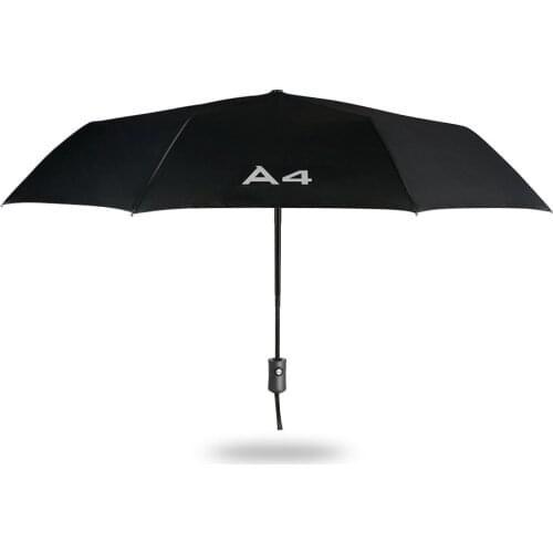 Fully Automatic Compact Folding Umbrella For Audi A4 B8 B6 B7 B9 Sedan 4.0 Tfsi S Line Avant Allroad A4 Logo Car Accessories