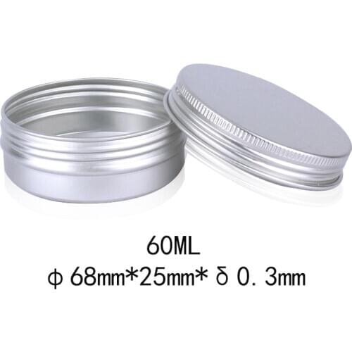 48pcs 60g Empty Aluminum Jars, 60ml Refillable Cosmetic Bottle Ointment Cream Sample Packaging Containers Screw Cap