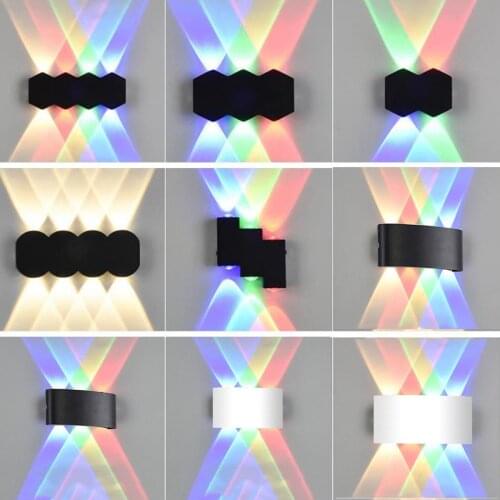 RGB Led Wall Lights Aluminum Waterproof Up And Down Porch Wall Lamps Bedroom Living Room Sconce Light