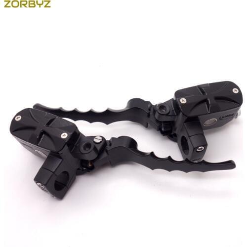 ZORBYZ 1"25mm Black/Chrome Cross Hand Control Reservoir 14mm Bore Brake Clutch Levers For Kawasaki Honda Yamaha Suzuki