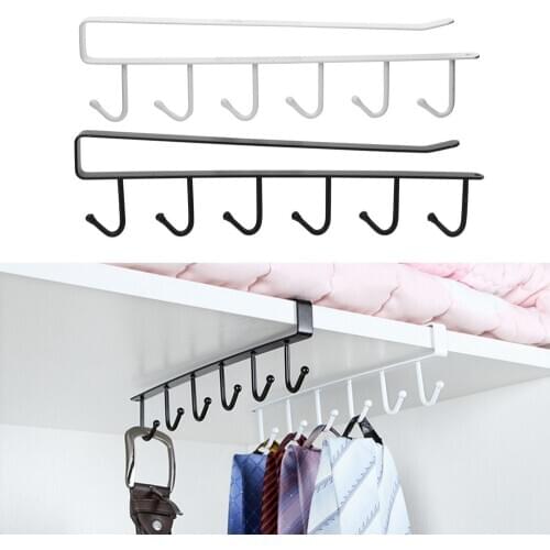 Wardrobe Storage Cabinet Compartment Hook 6 Even Kitchen Rack Hook Home Organization Wrought Iron Free Nail