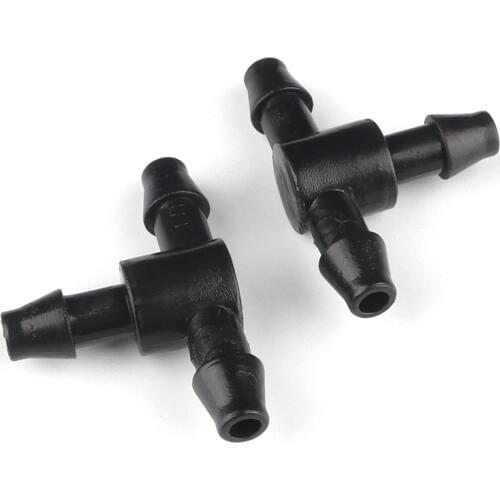 50pcs/lot 4/7mm Hose Tee Connectors Home Garden Drip Irrigation Pipe Barb Joints Plants Flower Automatic Watering System Fitting