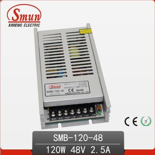120W Ultra Thin Type Single Output Switching Mode Power Supply 48V 2.5A AC-DC Slim Led Driver SMB-120-48