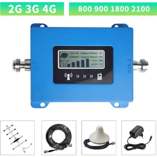 B20 800 900 1800 2100 Mhz Cell Phone Booster Mobile Signal Repeater 2G 3G 4G LTE GSM UMTS DCS 4G Cellular Amplifie Mobile