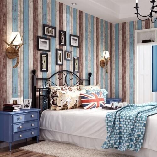 Vintage Wood 3D Self adhesive Wallpaper Waterproof PVC Vinyl Imitation Wood Sticker Living Room Kitchen Furniture renovation