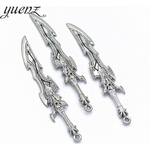 YuenZ 6 pcs Antique Silver color Game animation weapon Charms for diy charms pendant necklace jewelry making M55