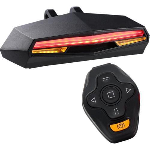 USB Rechargeable Remote Control Bicycle Rear Light Cycling LED Taillight Waterproof MTB Road Bike Tail Light Lamp for Bicycle