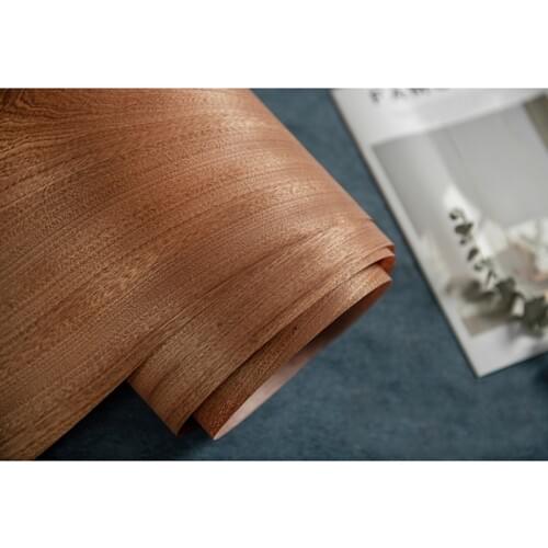1 Roll 2.5 Meter Natural Sapele Veneer Thin Wood Solid Handmade DIY Speaker Guitar Floor 40 cm Ultra Wide Decoration Veneer