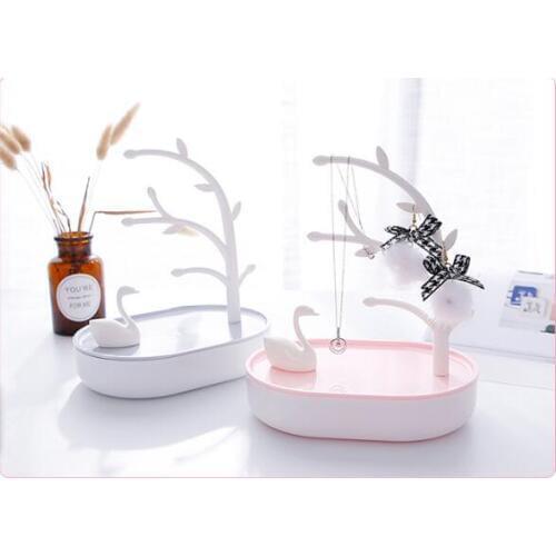 1PC Jewelry Necklace Ring Earring Necklace Organizer Jewelry Earings Holder Wholesale Swan and Tree Stand Organizer QA 130