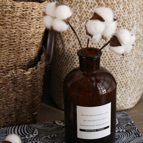 10PCS/Pack Naturally Artificial Cotton Flower Wedding Decoration Fake Flowers Dried Plants Branch Simulation Floral Home Decor