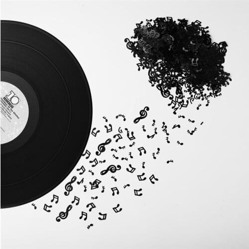 15g Musical Note Confetti Table Decorations Party Supplies for Music Party Birthday Wedding Baby Shower (Assorted Style, Black)