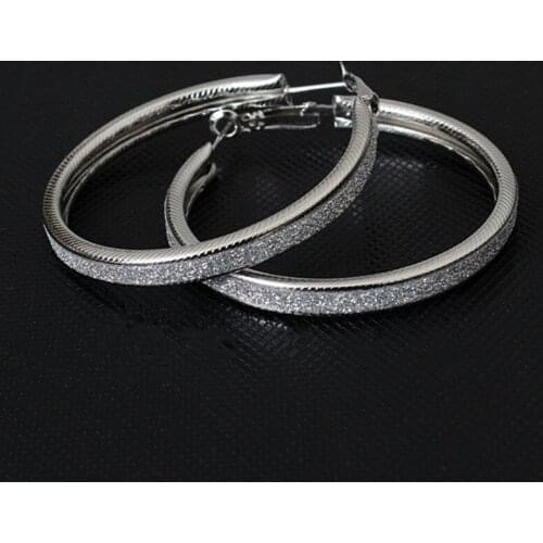 2021 Unique Design Grinding Earrings Exaggerated Frosted Round Earring Large Rock And Roll Nightclub Circle Earrings