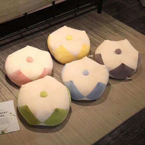 35CM Diamond Plaid Round Solid Red Gray Blue Pink Beige Green Seat Cushion Flannel Cushion Sofa Cushion Bed Pillow