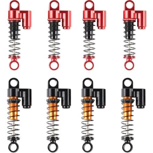 4Pcs Damper Absorber Sets Aluminum Shock Parts Axial SCX24 Aluminum Capped Oil Filled Shock for RC Car 1/10 Truck