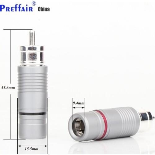 4PCS High End Top Quality Silver Plated RCA Audio Plug Connector HIFI RCA MALE Plug Connector Adapter