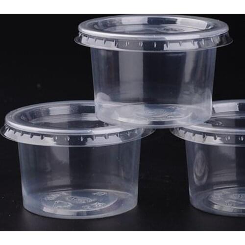 50PCS 140ml Disposable Container Clear Portion Cups Bowls with Lids for Mousses Sauce Jelly Yogurt