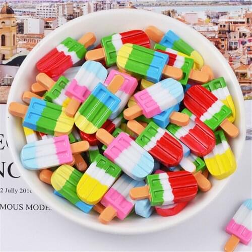 8pcs Resin ice cream High Quality Beauty 3 colors Kawaii Spiral Ice cream Polymer Clay Cabochons Flatback DIY Jewelry Necklace