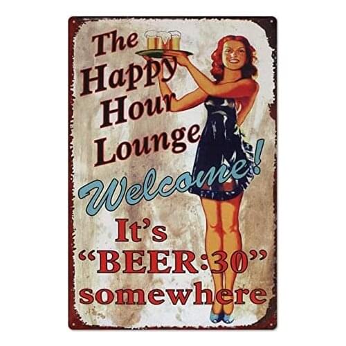 AYLAODI 1pcs Pin Up Girl Tin Sign Plaque Metal Vintage Sexy Metal Sign Wall Decor for Bar Pub Club Man Cave Retro Signs Metal