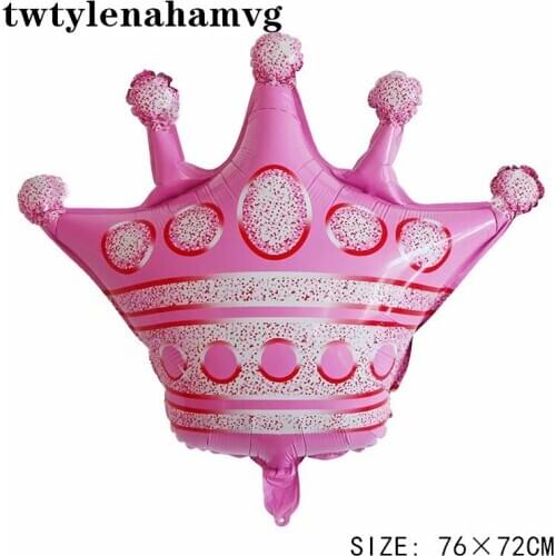 Large Blue Pink Triangle Crown Aluminum Foil Happy Birthday Balloon Wedding Proposal Engagement Mothers Day Party Decor Gift